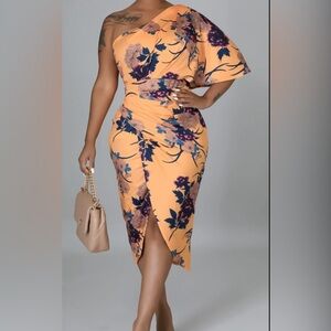 Floral One-Shoulder Dress
